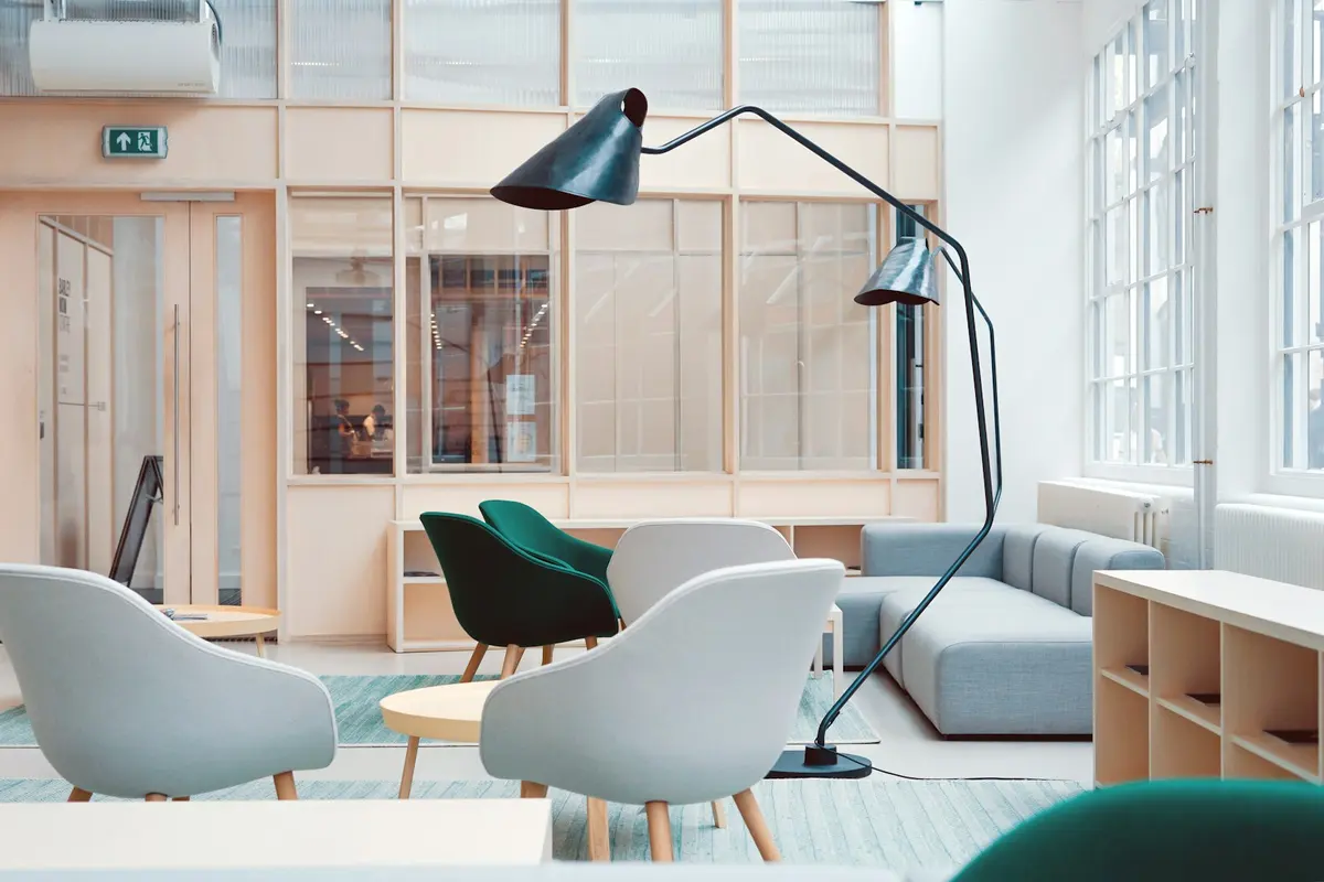 A quiet waiting area with comfortable seating and natural light